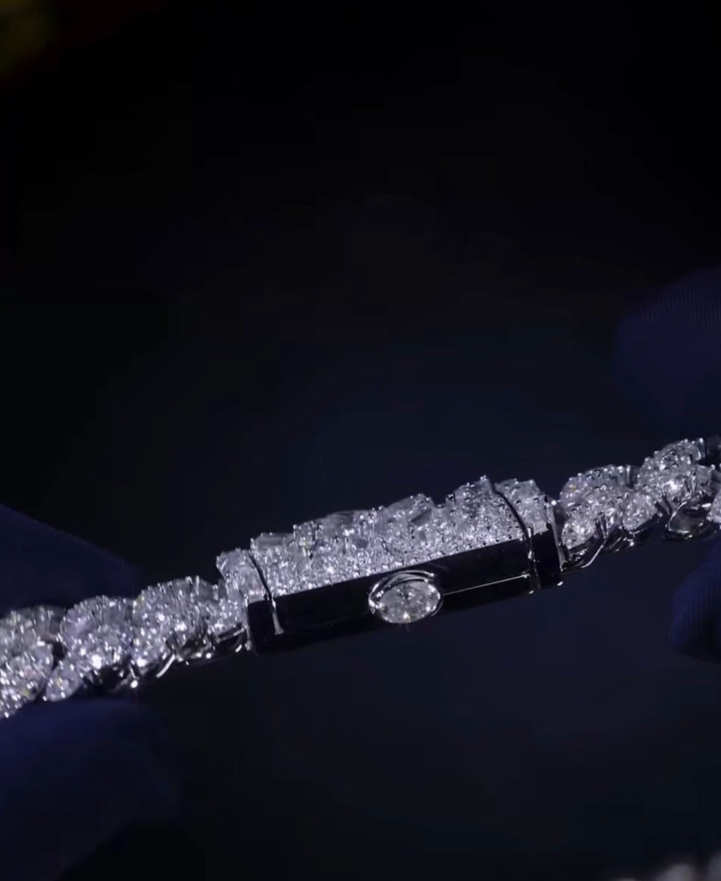 Jeremiah Custom Fully Dipped Moissanite 15mm Custom Cuban Chain Pure 925 Silver