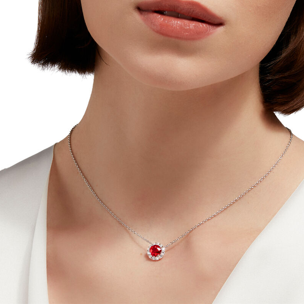 La Rona Ruby Solitaire Pendant Necklace