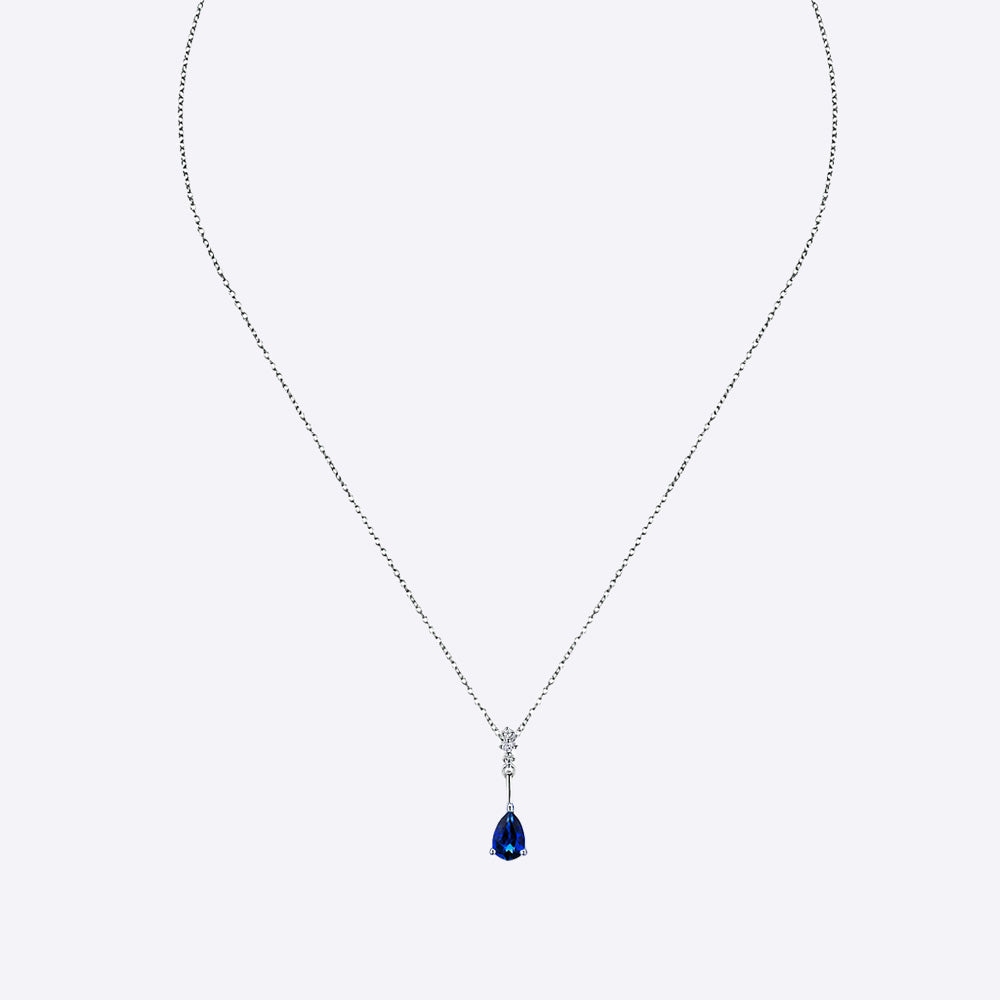 Sapphire Pear Drop Necklace