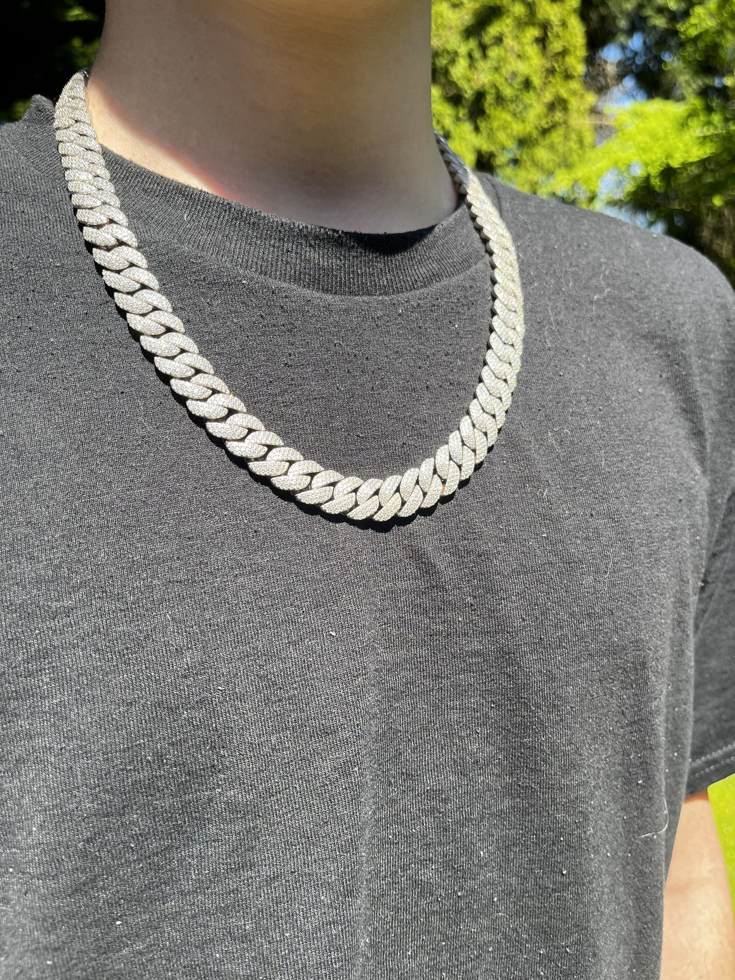 MOISSANITE #1 Bestseller 12mm Miami Cuban Curvy Link Chain Necklace Iced Out - 925 Silver