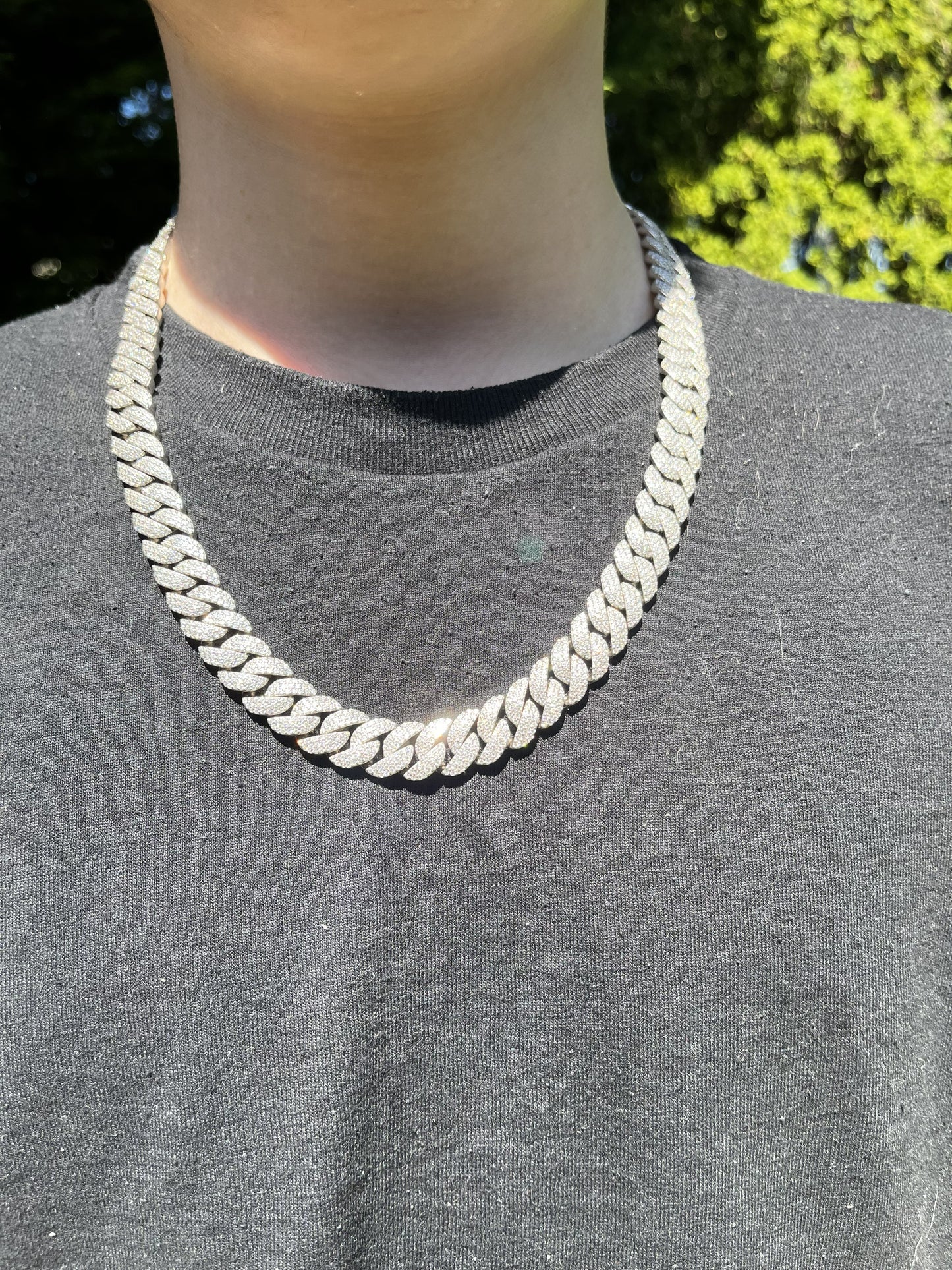 [CUSTOM] Tishwan Ellis 2 chains 10mm and 12mm Moissanite Sterling Silver Base 22 inch