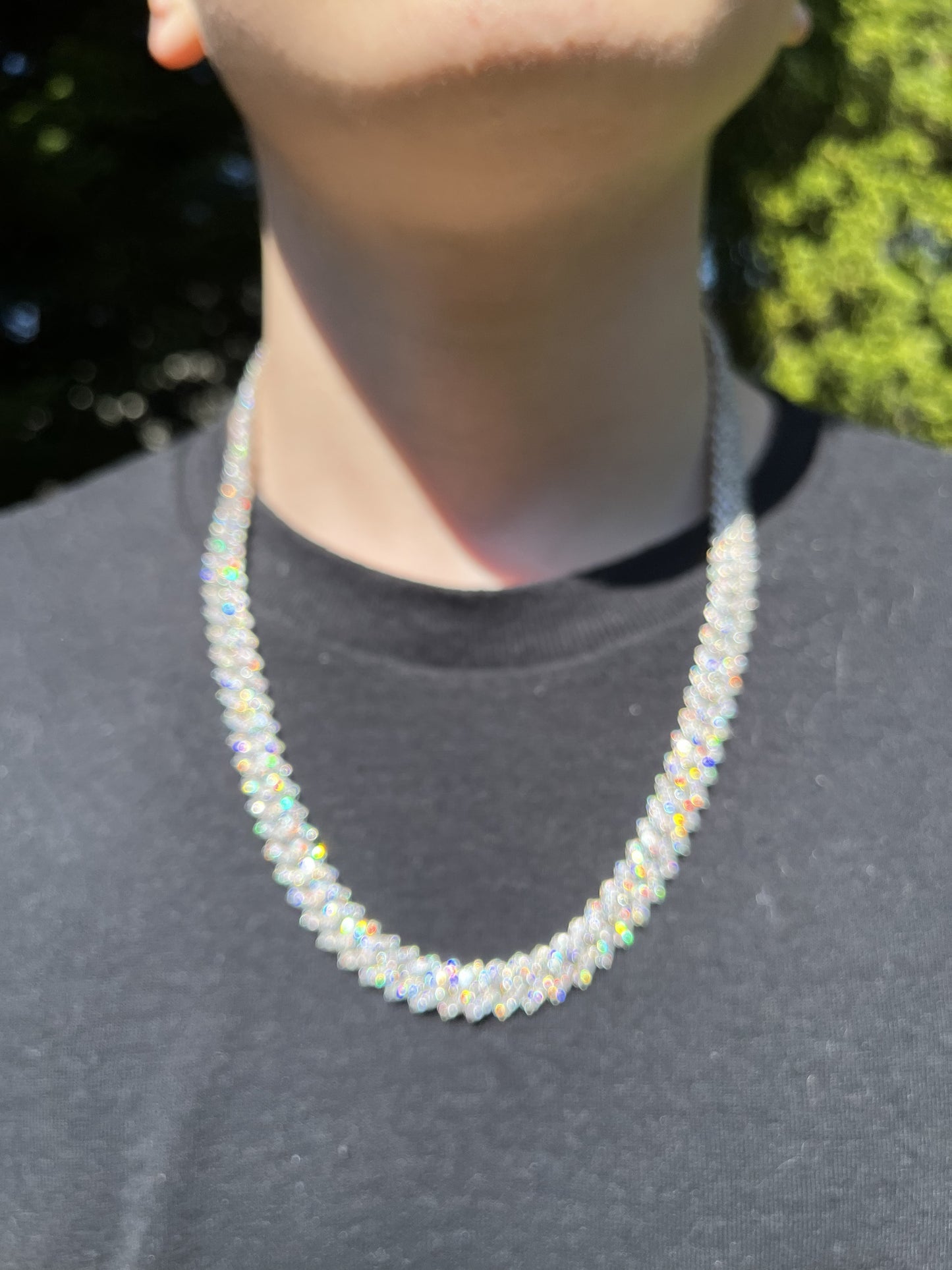 [CUSTOM] Tishwan Ellis 2 chains 10mm and 12mm Moissanite Sterling Silver Base 22 inch