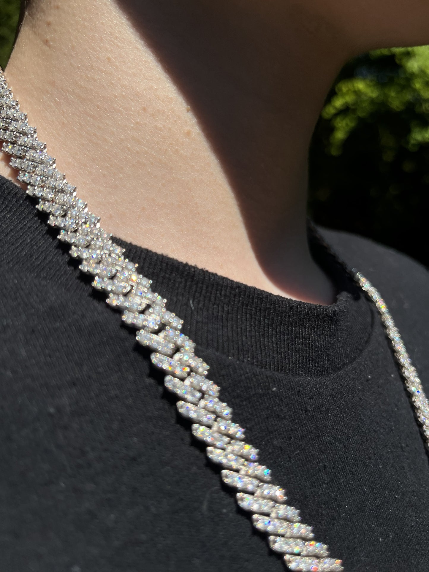 [CUSTOM] Tishwan Ellis 2 chains 10mm and 12mm Moissanite Sterling Silver Base 22 inch