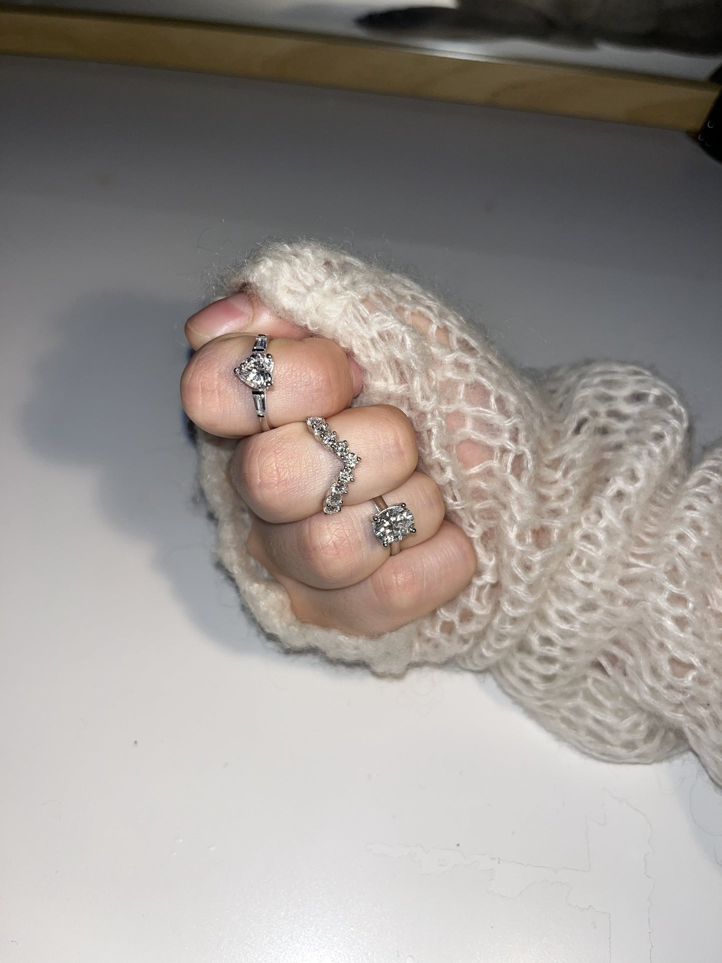 Luxe Flare Moissanite Chevron Ring