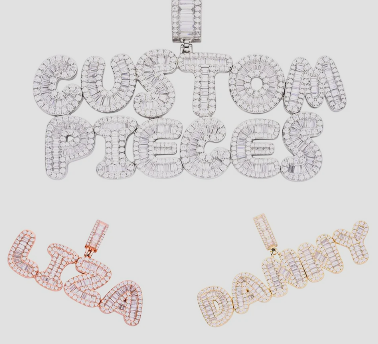 Custom Letter Name Pendant Moissanite 14K Gold/White Gold orPure 925 Silver