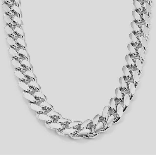 [Custom] Derris Feenix 20" 10mm Pure Silver Chain x 7-7.5" 10mm Pure Silver Bracelet