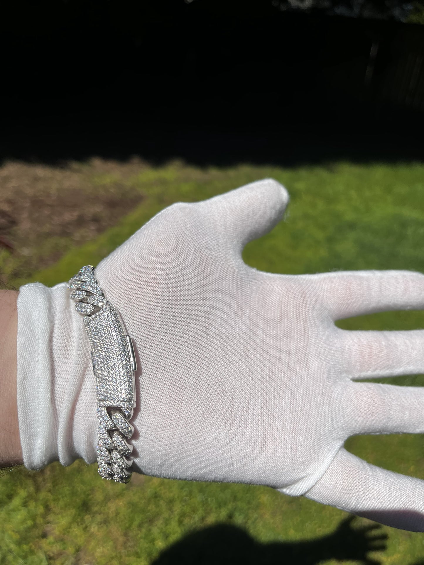 MOISSANITE 12mm Curvy Cuban Link Bracelet Iced Out - 925 Silver