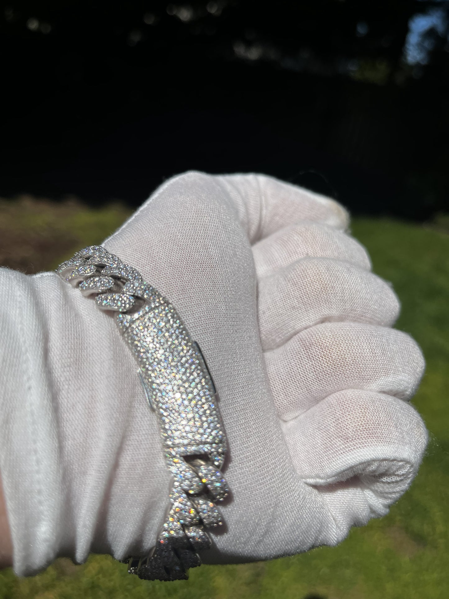 MOISSANITE 12mm Curvy Cuban Link Bracelet Iced Out - 925 Silver