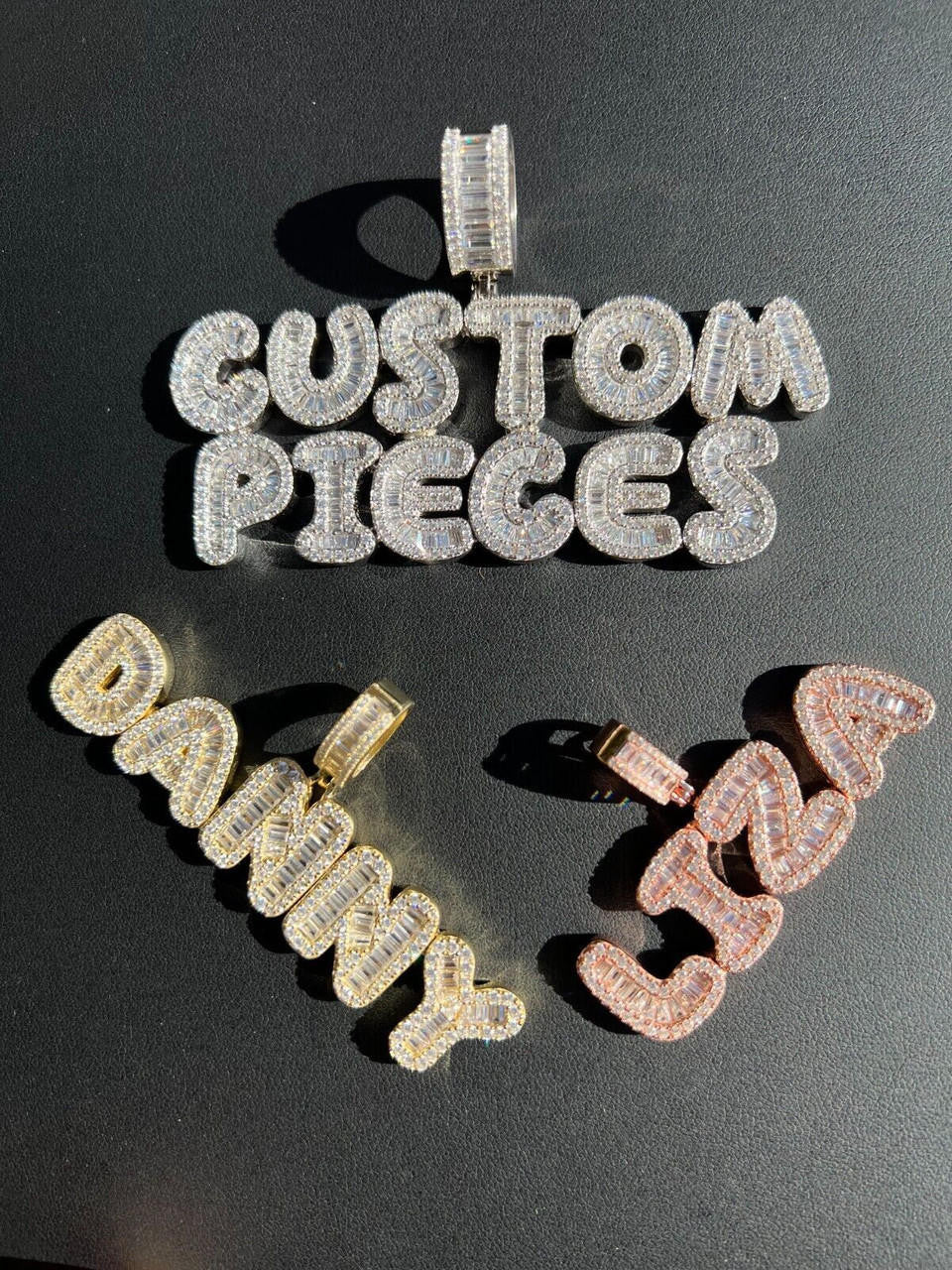 Custom Letter Name Pendant Moissanite 14K Gold/White Gold orPure 925 Silver