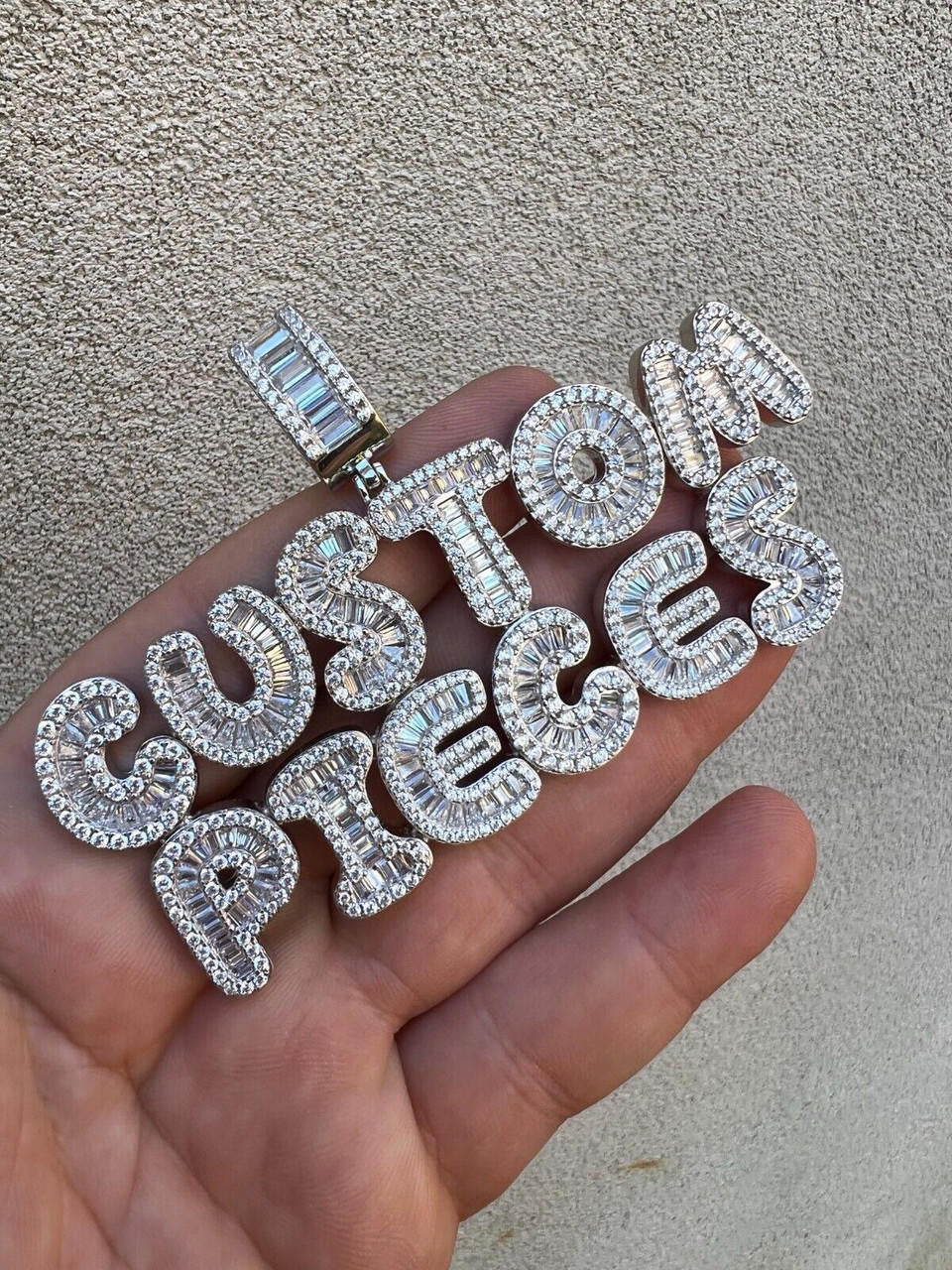 Custom Letter Name Pendant Moissanite 14K Gold/White Gold orPure 925 Silver