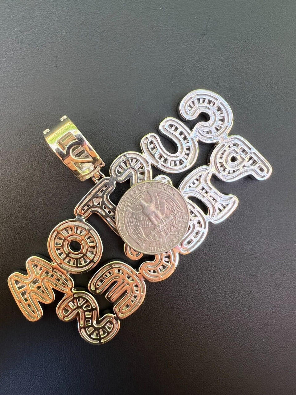 Custom Letter Name Pendant Moissanite 14K Gold/White Gold orPure 925 Silver