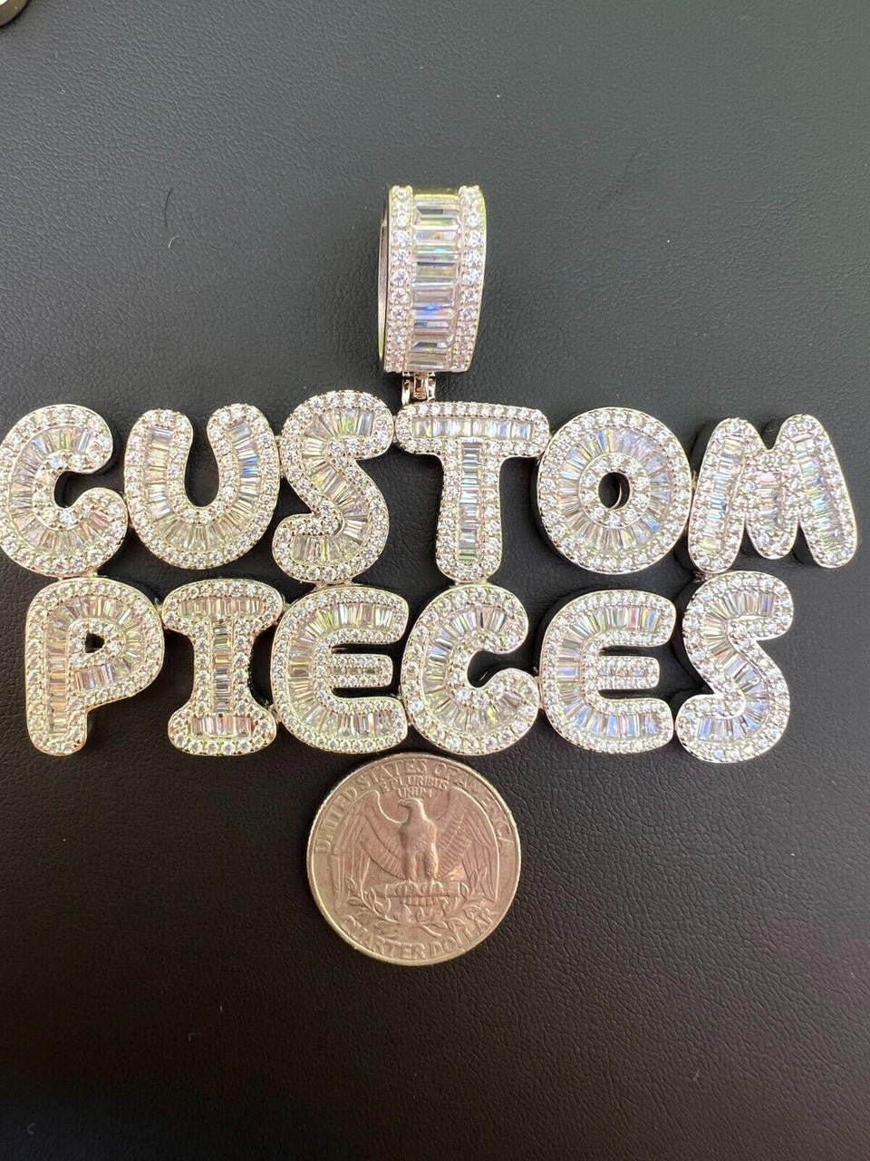 Custom Letter Name Pendant Moissanite 14K Gold/White Gold orPure 925 Silver