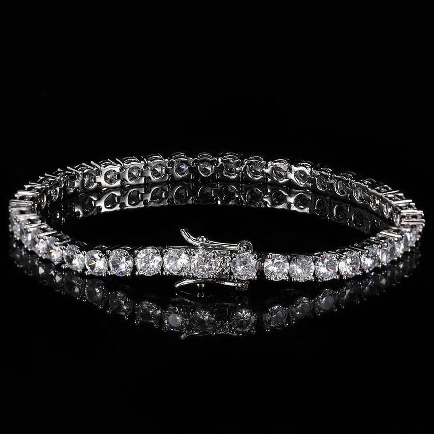 2mm-6mm 6in-9in VVS1 Moissanite Tennis Bracelet Pure 925 Silver Plating 14K White Gold Gold Rose Gold