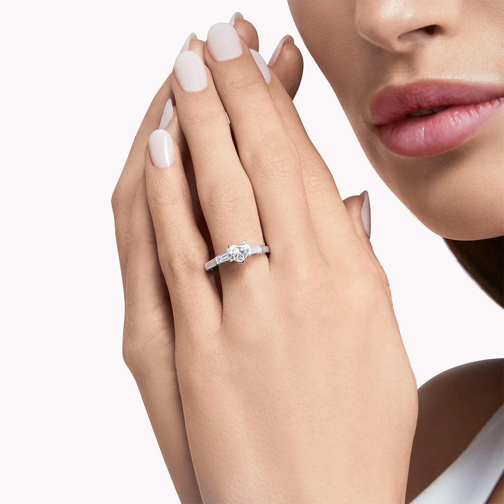 Moissanite Heart Ring