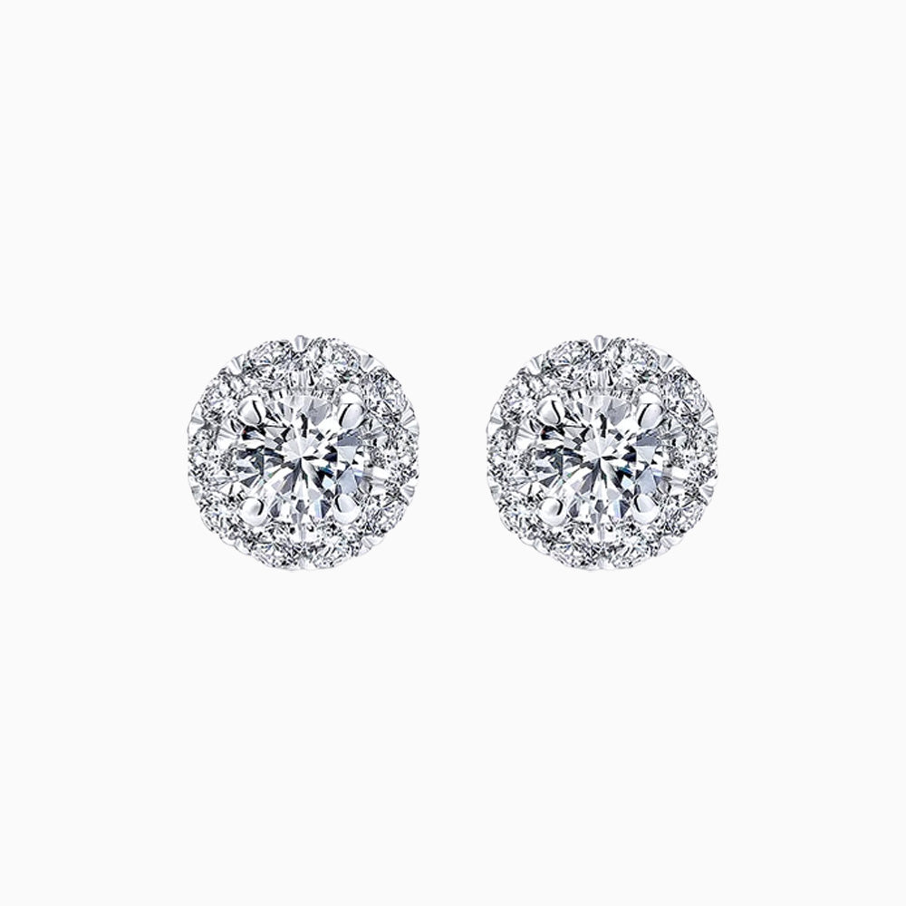 Moissanite Circle Cut Stud Earrings