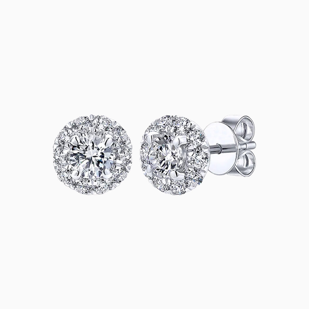 Moissanite Circle Cut Stud Earrings