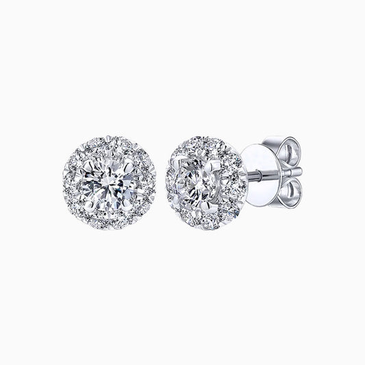 Moissanite Circle Cut Stud Earrings